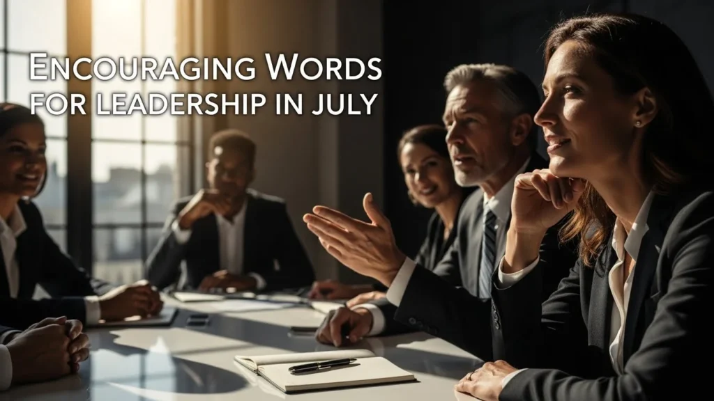 Encouraging Words for Leadership in July