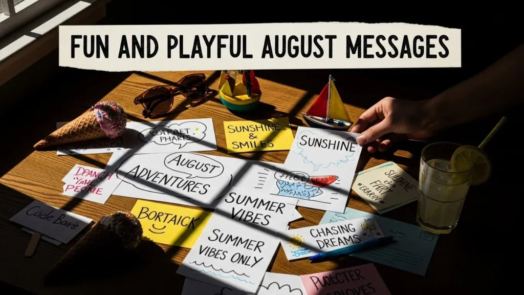 Fun and Playful August Messages