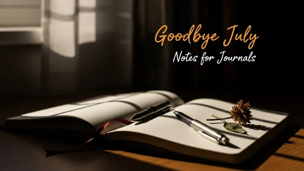 Goodbye July Notes for Journals