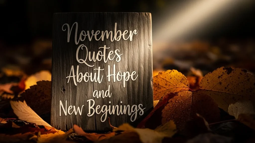 November Quotes About Hope and New Beginnings