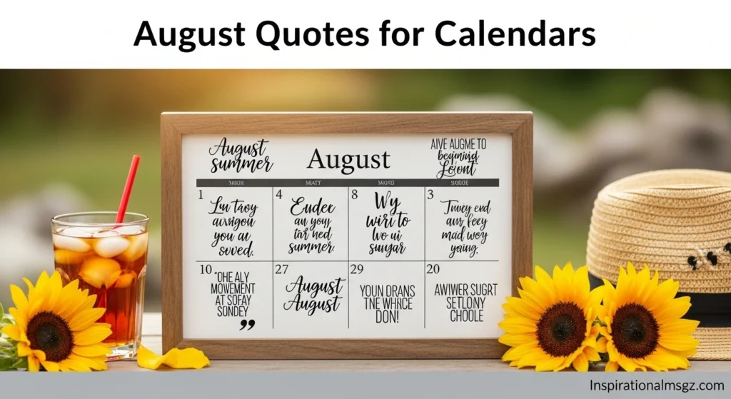 August Quotes for Calendars