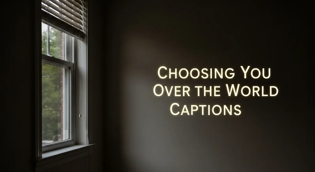 Choosing You Over the World Captions