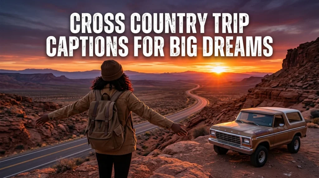 Cross Country Trip Captions for Big Dreams
