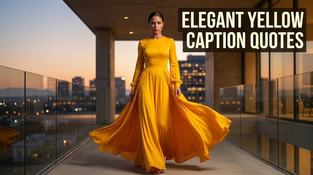 Elegant Yellow Dress Caption Quotes