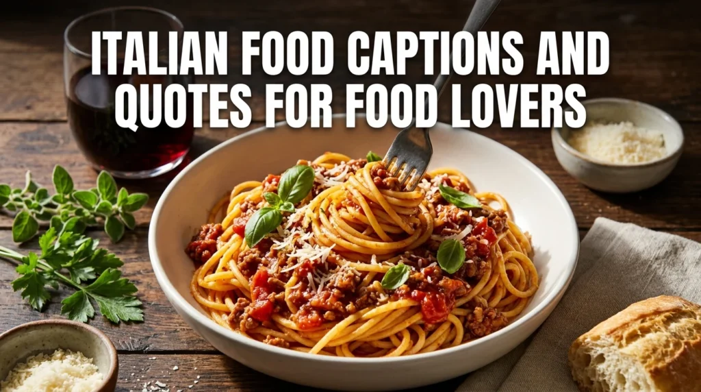 Italian Food Captions and Quotes for Food Lovers