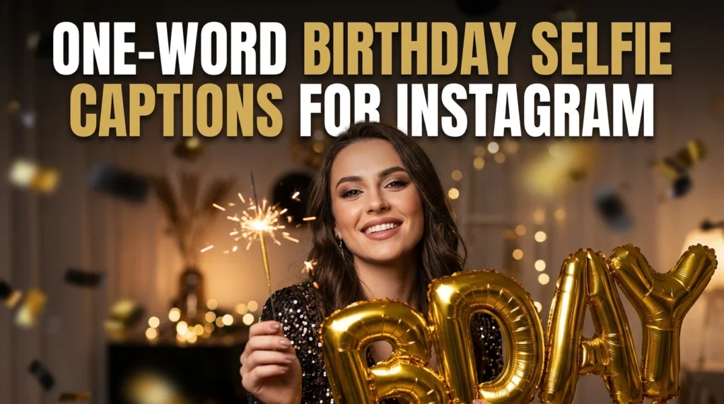 One-Word Birthday Selfie Captions for Instagram